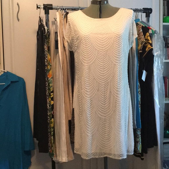 White Beaded Dress - Size  10 - Picture 6 of 7